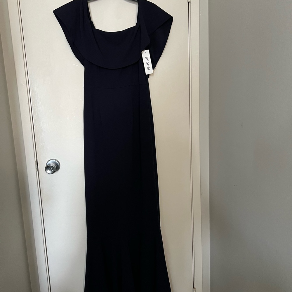 Minuet Petite Dark Blue Maxi Dress